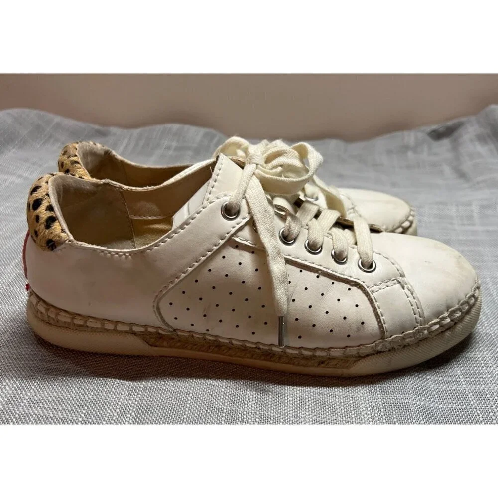 Dolce Vita Morris Comfort Sneaker Shoes Beige Leopard Print Womens Size 6.5